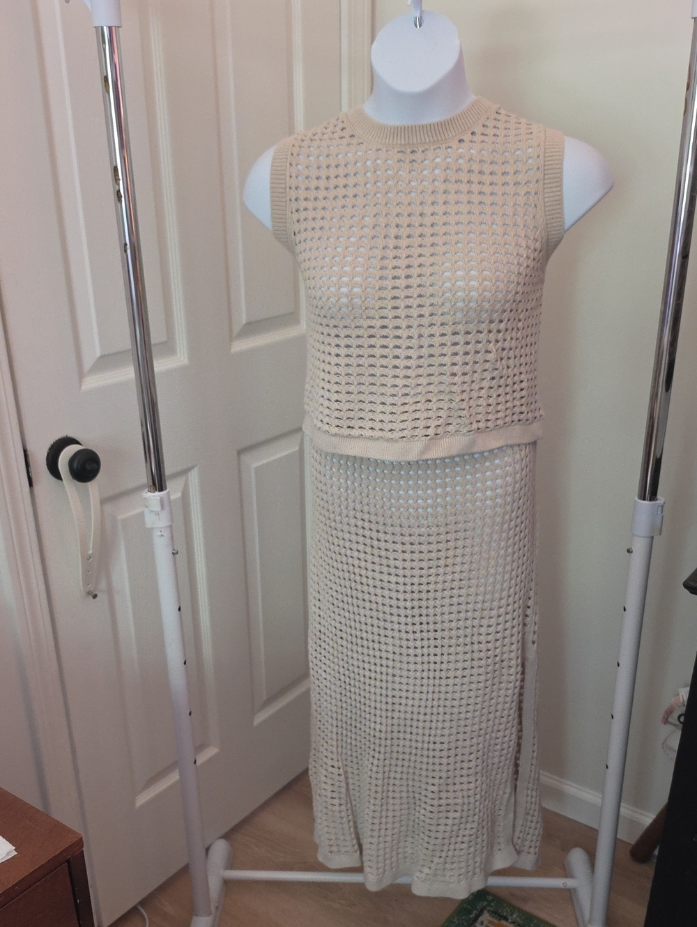 2X Lands' End Crochet Swim Cover Tank And Skirt Matching Set
